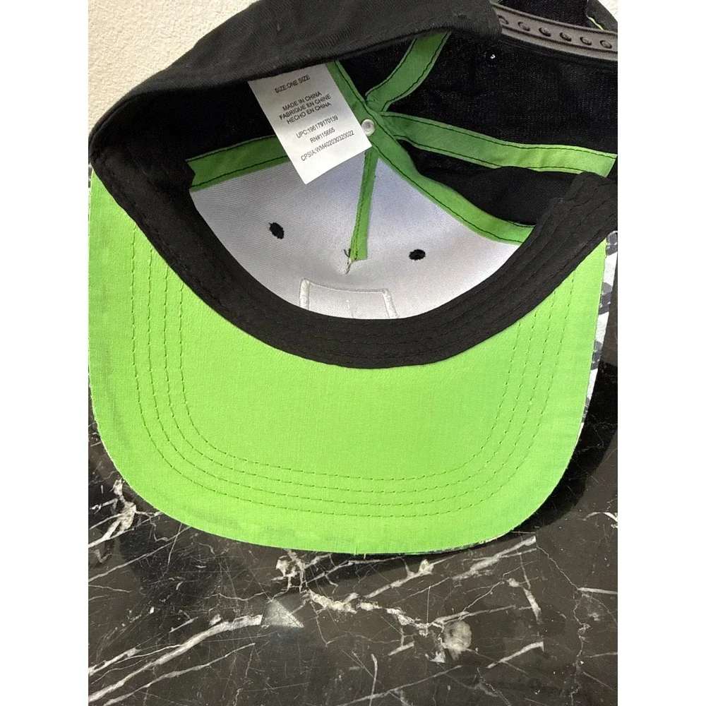Minecraft Creeper Kids Snapback Hat Black Green Pixel Block Flat Brim SBB0Z95MNC